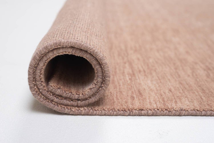 Wollteppich Luxus Designerteppich moderner uni Teppich aus reiner Schurwolle Beige 195x295 cm