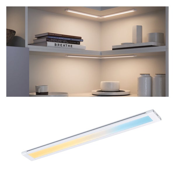 LED-Unterbauleuchte zur Schrankbeleuchtung, flaches Design, warmweißes und farbiges Licht für Regale und Küchenschränke.