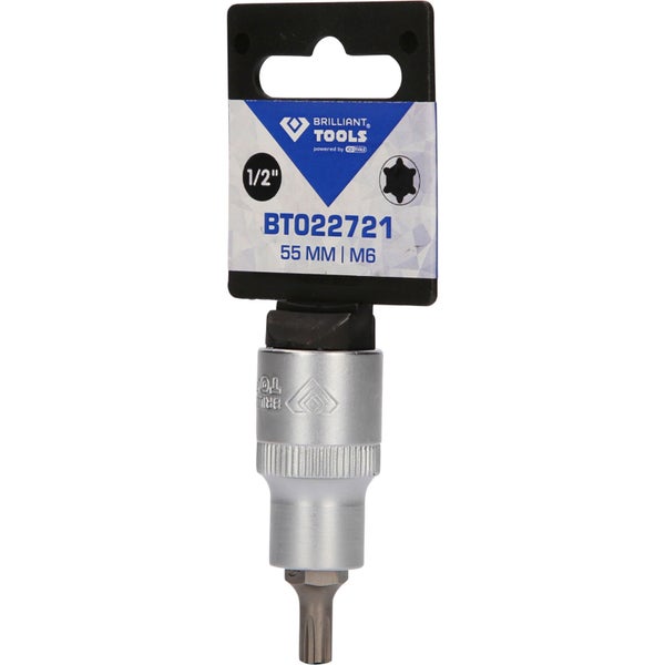 BRILLIANT TOOLS 1/2 RIBE-Bit-Stecknuss 55 mm lang M6 - BT022721