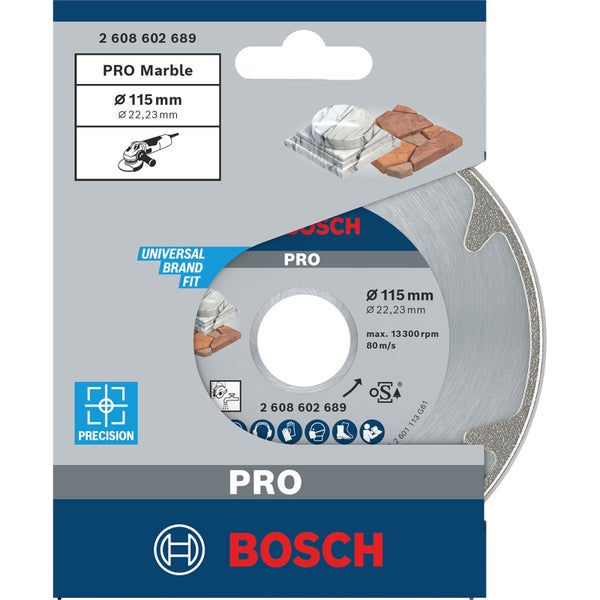 Bosch PRO Marble Diamanttrennscheibe 115 x 22,23 mm - 2608602689