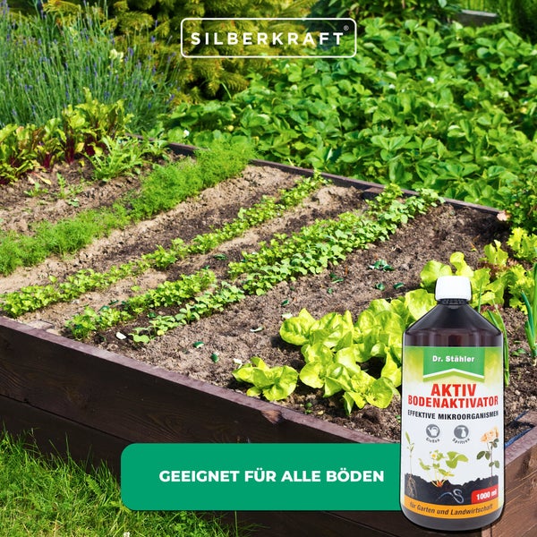 Aktiv Bodenaktivator – Bodenhilfsstoff zur Förderung des Bodenlebens – Mit Mikroorganismen für Garten, Rasen & Zimmerpflanzen