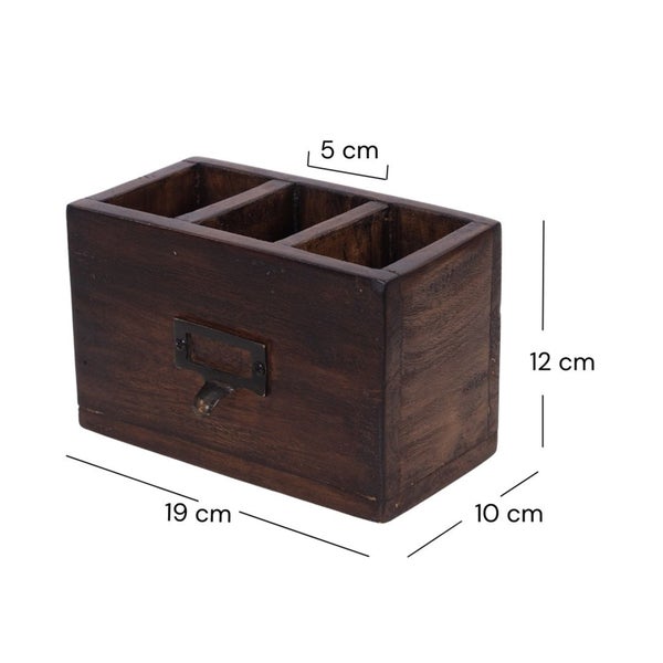 Stiftehalter-Box Vintage 19 Mahagoni 02 hellbraun