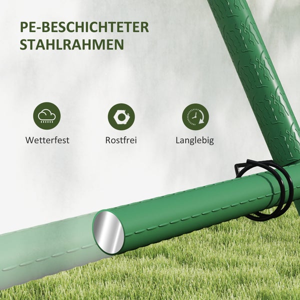 Outsunny Rankgitter aus Stahl zum Stecken rostfrei Rankhilfe in A-Form für Kletterpflanzen Spalier 101x133x227 cm Garten Spalier Pflanzenspalier für Gemüse Blumen Kletterpflanzen Grün