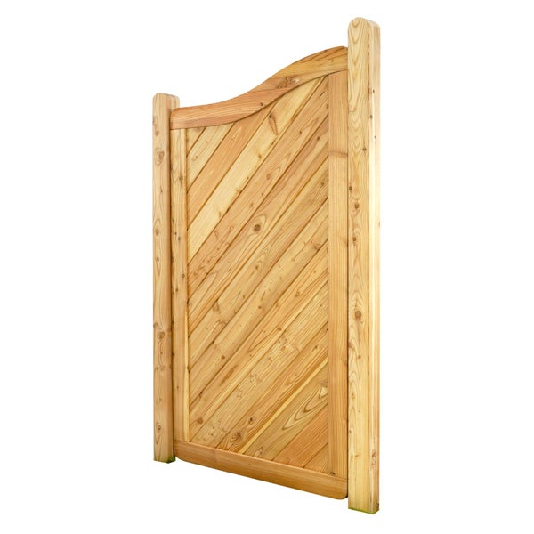 Holz Gartentor mit diagonal verlaufenden Brettern