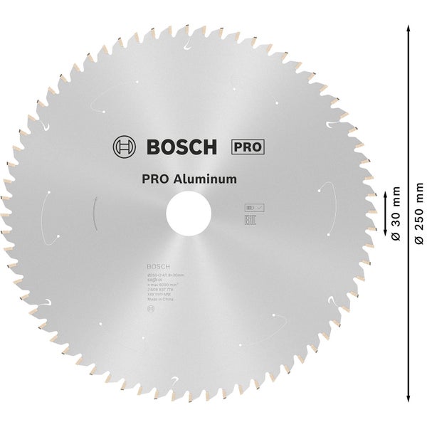 Bosch Pro Aluminium Kreissägeblatt, Durchmesser 250 Millimeter