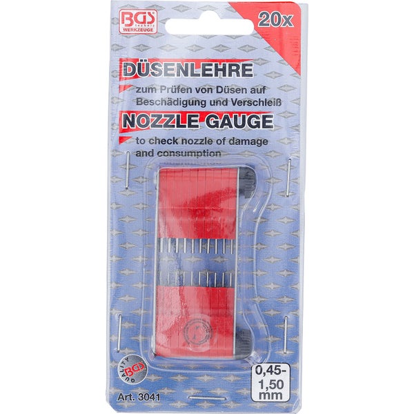 BGS Düsenlehre 0,45 - 1,5 mm 20tlg. - 3041