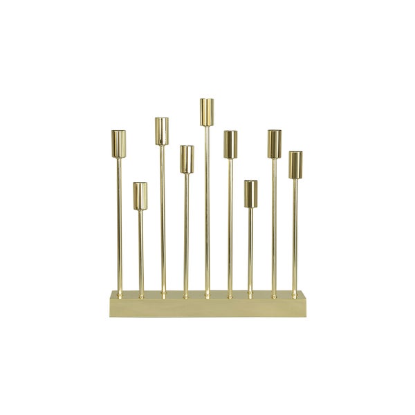 Goldfarbiger Kerzenständer für neun Kerzen