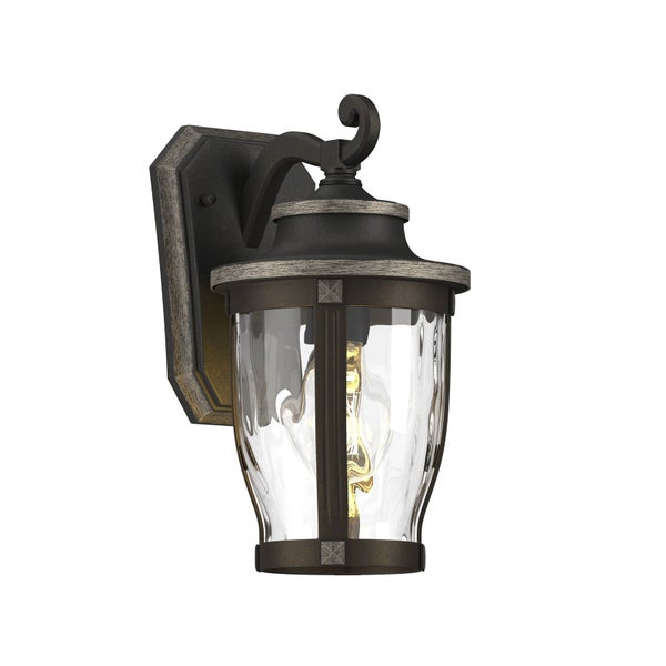 Lindby Wandlampe aussen, Aussenwandleuchte Laterne antikbraun sprühwassergeschützt IP23 1xE27 max. 60W ohne Leuchtmittel Außenleuchte antik Look