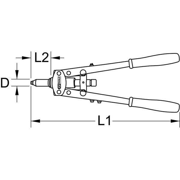 KS TOOLS Langarm-Handnietzange 410 mm - 150.9530