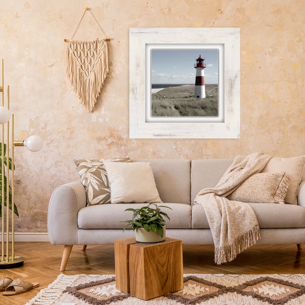 Canvas-Gemälde | Leinwandbild Leuchtturm | Gräser | Insel | Kunstdruck | gedruckt und per Hand bespannt  CCS00294 Format: 40x40cm