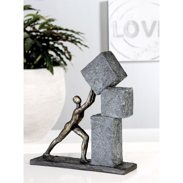 Skulptur GILDE Dekoration Höhe 30,5cm Breite 28cm bronzefarben, grau Poly