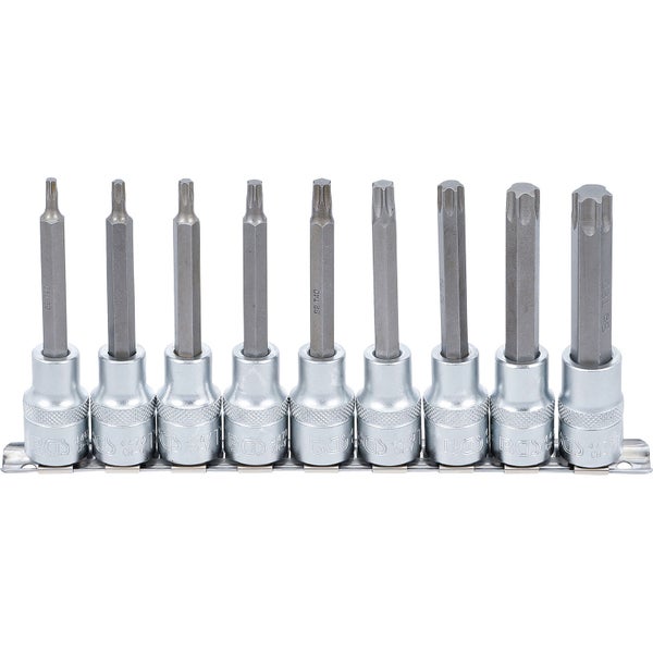 BGS Bit-Einsatz-Satz Antrieb Innenvierkant 12,5 mm (1/2) T-Profil (für Torx) 9tlg. - 5177