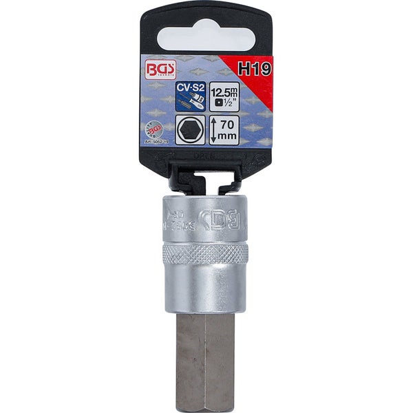 BGS Bit-Einsatz Antrieb Innenvierkant 12,5 mm (1/2) Innensechskant 19 mm - 5052-19