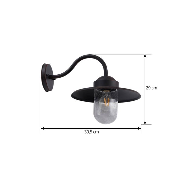 Lindby Wandleuchte außen (Laterne) Bilma (spritzwassergeschützt (Modern) in Braun aus Aluminium (1 flammig, E27) - Außenwandleuchten Wandlampe Led Außenlampe Outdoor für