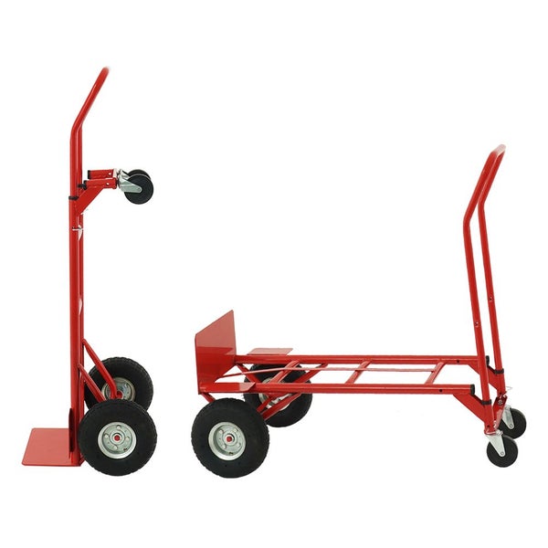 PROREGAL Stahlrohr-Sackkarre mit Standardschaufel und Gummibereifung HxBxT 133x55x46cmTraglast 200kg Rot