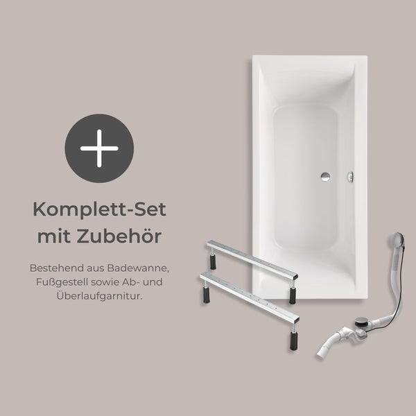 Komplettset mit Badewanne, Füßen und Ablaufgarnitur