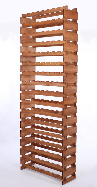 Weinregal VINOTECA FLEX PRO HxBxT 233x84x28cm 136 Flaschen auf 17 Ebenen Massives Kiefernholz Braun geölt