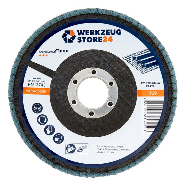 WS24 10x Lamellenschleifscheibe 125 mm gewölbt Zirkonkorund K 120 - WS24-100057