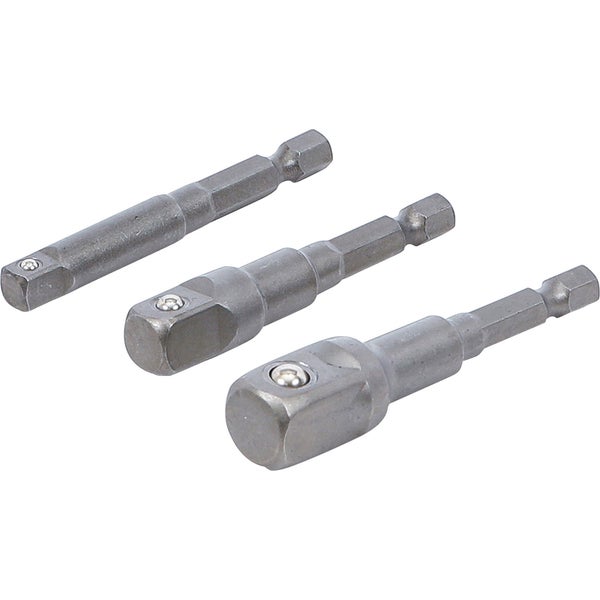 BGS Adapter-Satz für Bohrmaschinen Außensechskant Antrieb 6,3 mm (1/4) Abtrieb Außensechskant 6,3 mm (1/4) / 10 mm (3/8) / 12,5 mm (1/2) / 3tlg. - 9685