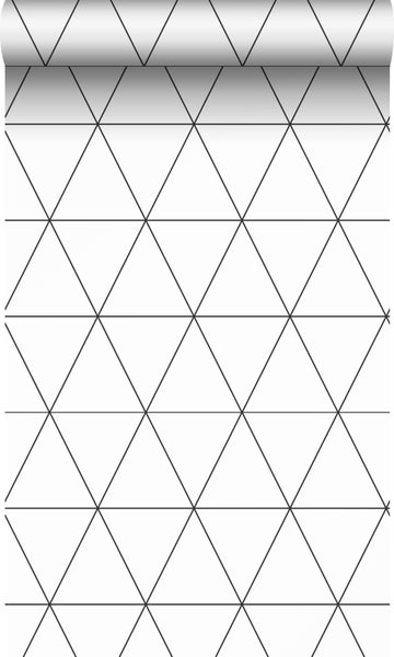 Origin Wallcoverings Tapete grafische Dreiecke Schwarz-Weiß - 53 cm x 10.05 m - 347683