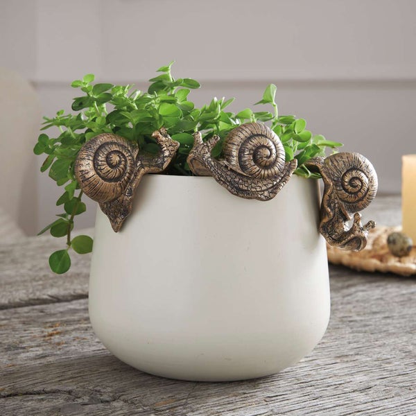 FRANK FLECHTWAREN | Figur Schnecke, 3er Set, POLYRESIN, 7,5 x 5 x 6 cm