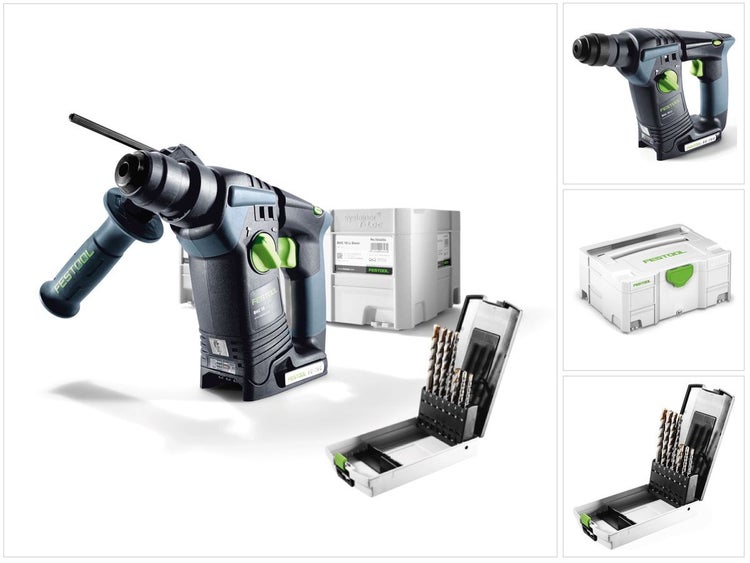 Festool  BHC 18 Li-Basic Akku Bohrhammer 18V ( 574723 ) 25Nm Brushless Solo im Systainer + 7tlg Bohrerset - ohne Akku, ohne Ladegerät