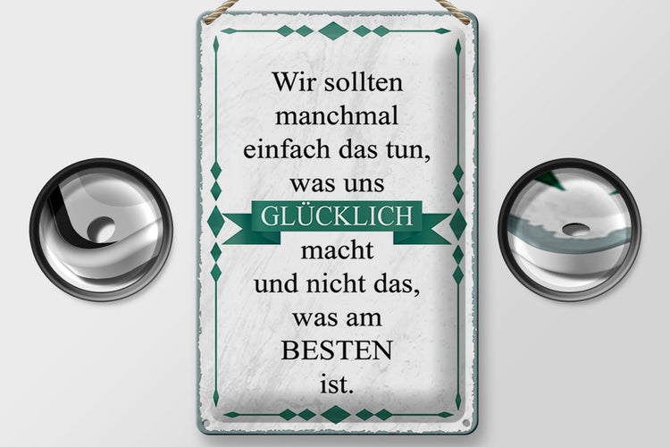Blechschild Spruch 20x30cm wir sollten tun was glücklich