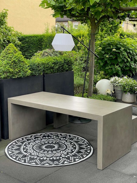 Beton Esstisch Gartentisch U-Form 200x90x78 cm