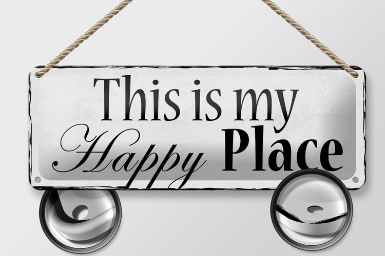Blechschild Spruch 27x10cm this is my Happy Place Dekoration