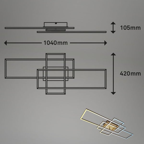 LED Deckenleuchte Fernbedienung CCT Nachtlicht schwenkbar 51W gold Briloner