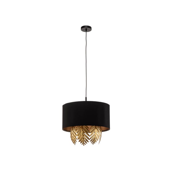 Lucande Pendelleuchte Malviras (Design, Modern) in Schwarz aus Textil (3 flammig E27) - Design-Hängeleuchte Esstischlampe Hängelampe Hängeleuchte Wohnzimmerleuchte