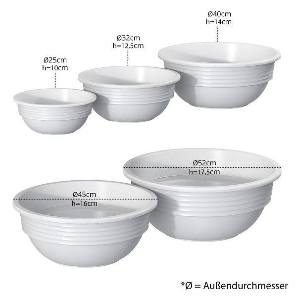 Plastard Blumenschale Weiss Ø 40 cm Pflanzschale Schale