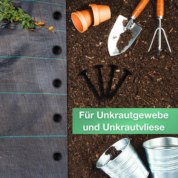 CoverUp! Erdanker für Unkrautvlies [20 Stück] – Extrem Stabil – Erdnägel aus bruchfestem Kunststoff…