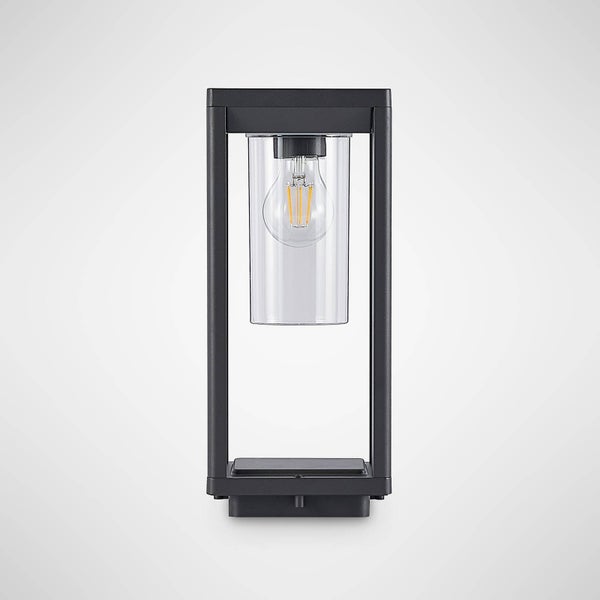 Lindby Außenleuchte Estami (spritzwassergeschützt (Modern) in Schwarz aus Aluminium (1 flammig, E27) - Wegeleuchte Pollerleuchte Wegelampe Sockelleuchte
