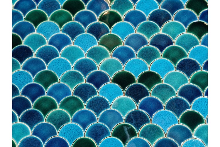 Keramikmosaik im Fächerdesign für Wand und Boden