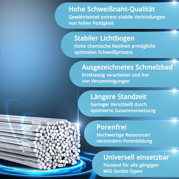 STAHLWERK Schweißstäbe WIG Zusatz ER4043Si5 Aluminium 1,6 mm x 500 mm 1 kg