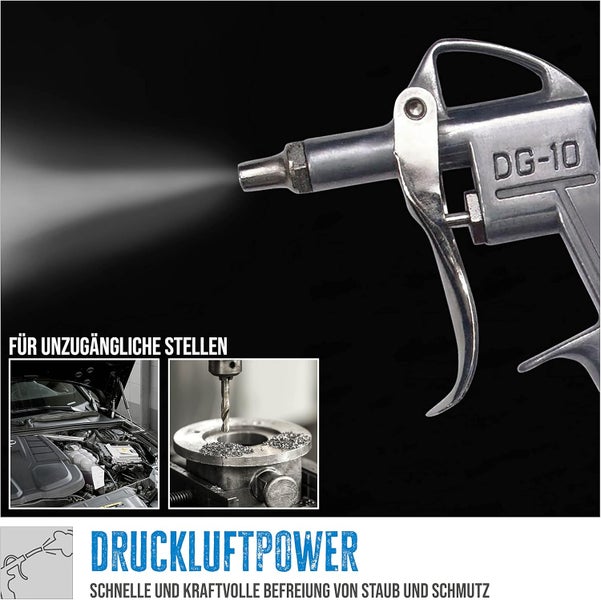 Druckluftpistole Modell DG 10 zum Ausblasen von Schmutz und Staub an schwer zugänglichen Stellen.