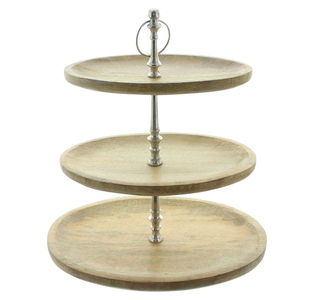 Etagere aus Holz mit drei Ebenen