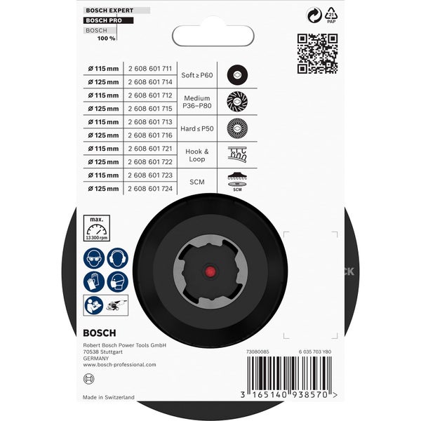 Bosch PRO Backing Pad X-Lock 115 mm Klettverschluss - 2608601721