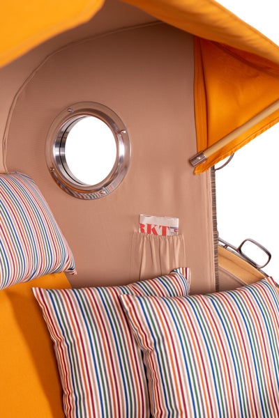 Strandkorb Westerland Teak Bullauge PE grey Dessin 586