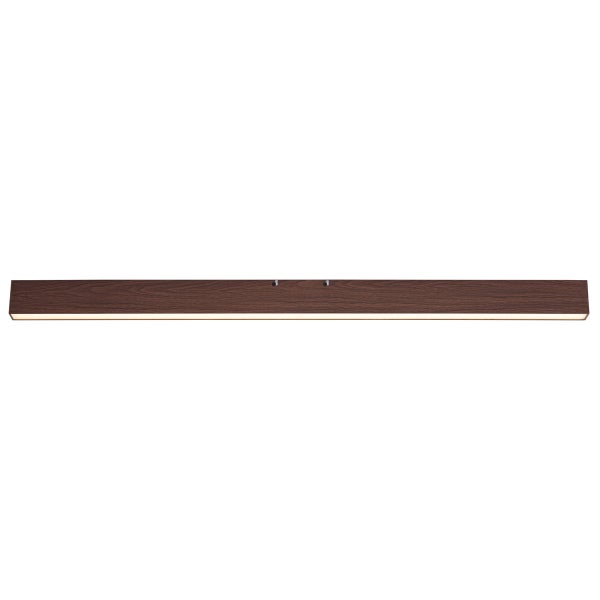 Längliche LED Pendelleuchte mit Holzoptik Oberfläche für den Innenbereich