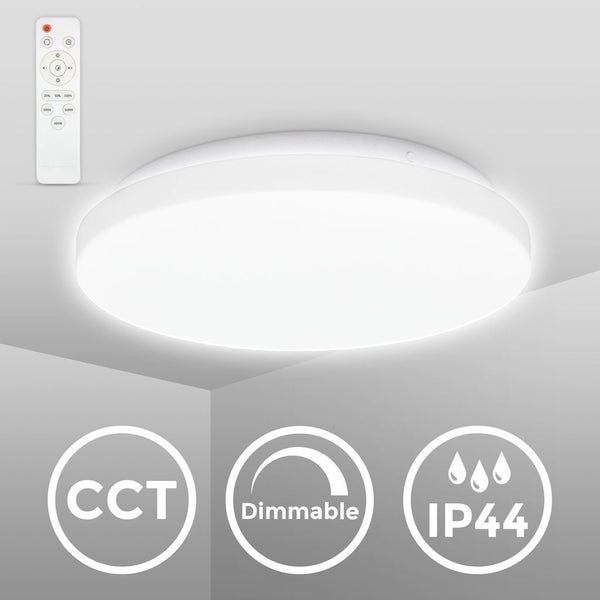 Deckenlampe Ø28,8 cm - 13W, 1200lm, LED, dimmbar, Fernbedienung, CCT, weiß