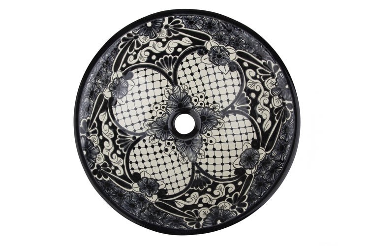 Aufsatzwaschbecken mit Blumenmuster für Badezimmer