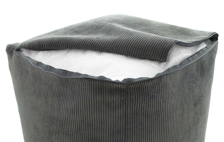 FRANK FLECHTWAREN | Sitzpouf Feincord, POLYESTER, POLYPROPYLEN, 40 x 40 x 40 cm