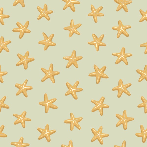 Nahtloses Muster mit Seestern-Motiv für Wanddekoration oder Textilien.