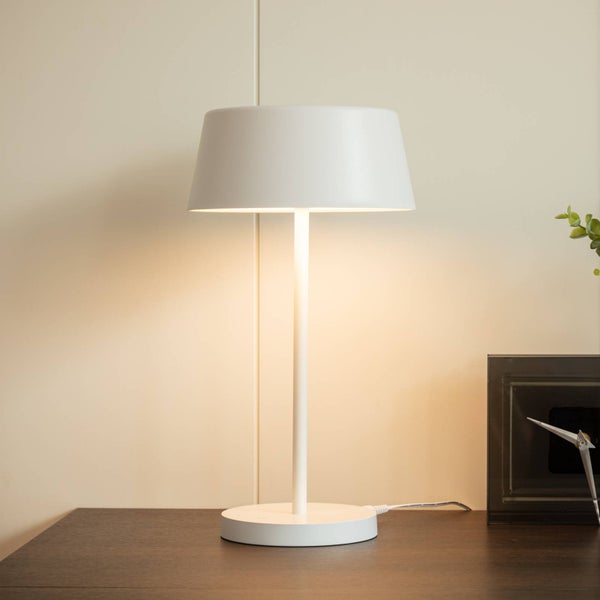 Lindby LED Tischlampe Milica ( Touchdimmer) dimmbar (Skandinavisch) in Weiß aus Metall (1 flammig, ) - Tischleuchte Schreibtischlampe Nachttischlampe Touch Lampe Wohnzimmerleuchte