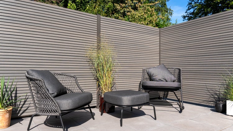 GartenLand Musterstück WPC Zaun Shadowline Amethystgrau 20 cm