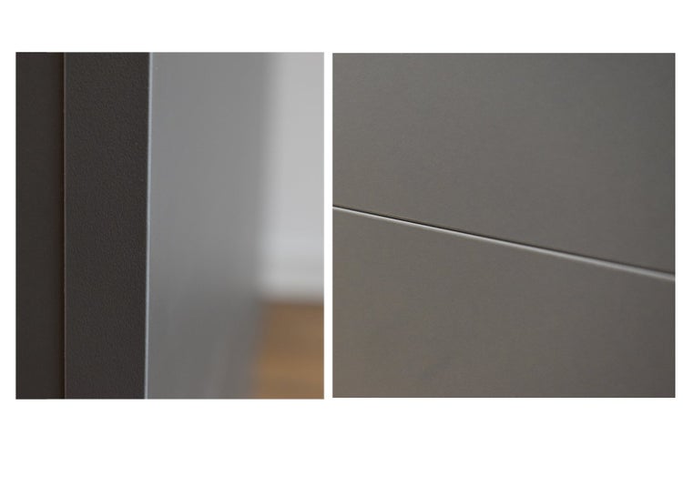 Glow Fire Elektrokamin 'Hermes' | LED Standkamin in grau mit Heizung (1500 W) | HxBxT: 96 x 136 x 38 cm