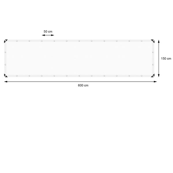 ECD Germany Abdeckplane Gewebeplane mit Ösen 1,5x6m 9m² 180g/m² Weiß aus Polyethylen Schimmelresistent Wasserdicht Reißfest Schutzplane Bootsplane Gartenplane Holzplane Plane für Gartenmöbel Pool Auto