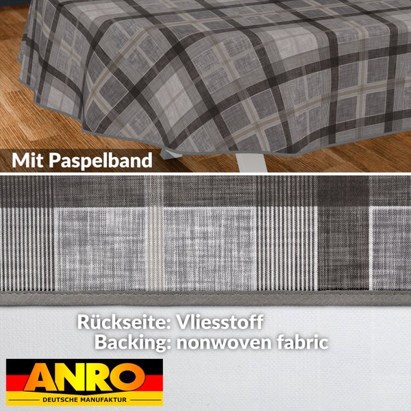 Tischdecke mit Karomuster und Paspelband